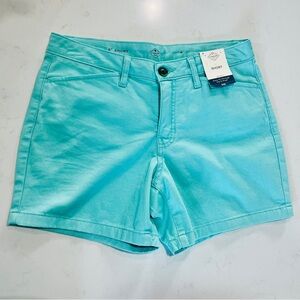 St. John’s Bay Women’s Mid-Rise Easy-Fit Shorts Teal Size 4 NWT